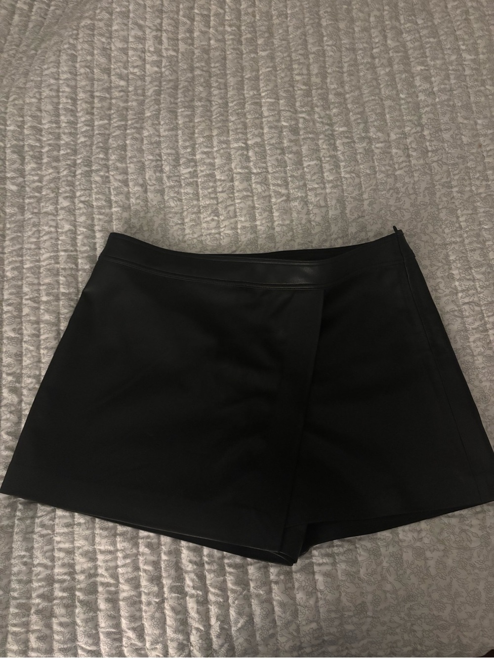 Black Skort Faux Leather